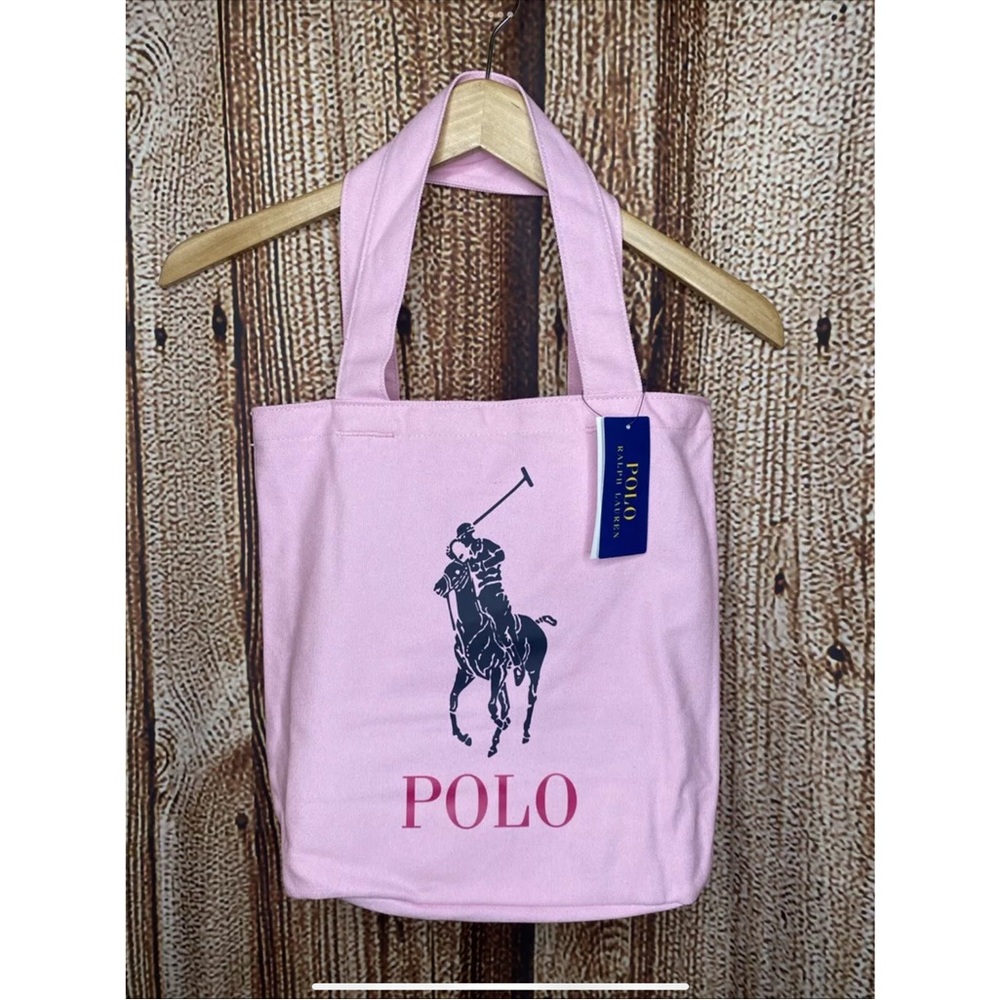 Polo Ralph Lauren Big Pony Pink Tote SK8 Bag Top Zip w/ Pockets Unisex NWT